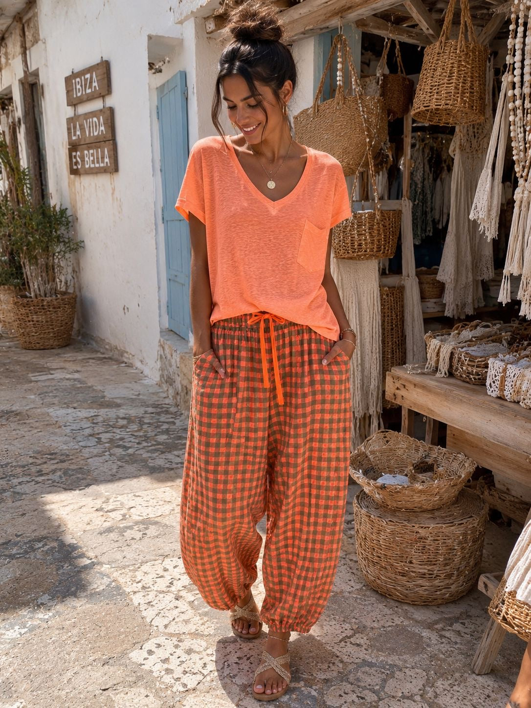 Pantalón Boho Vichy Ibiza