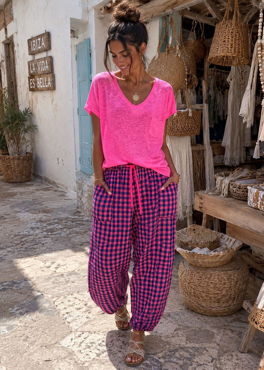 Pantalón Boho Vichy Ibiza