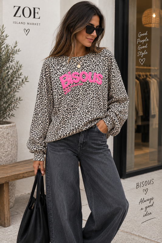 Sudadera animal print Bisous