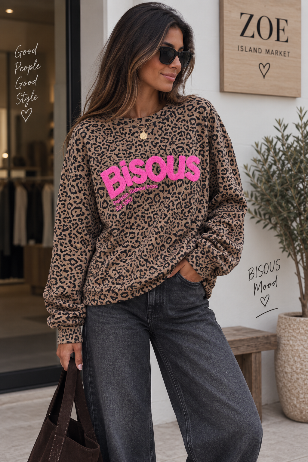 Sudadera animal print Bisous