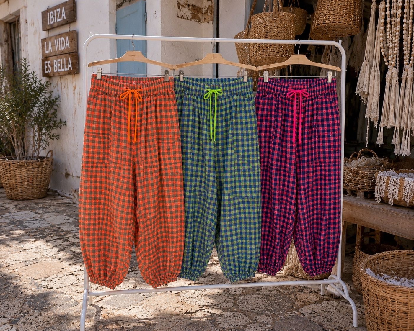 Pantalón Boho Vichy Ibiza