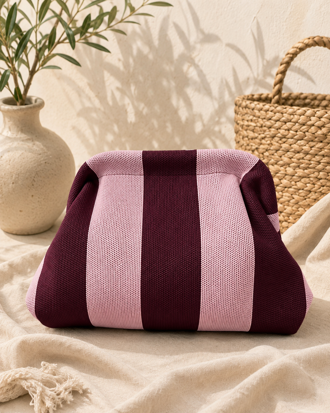 Bolso boca de pez rosa/choco