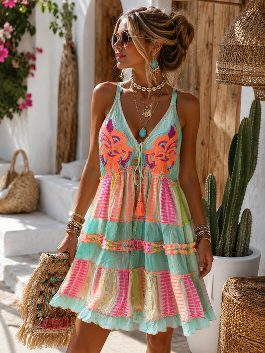 Vestido Mykonos coral