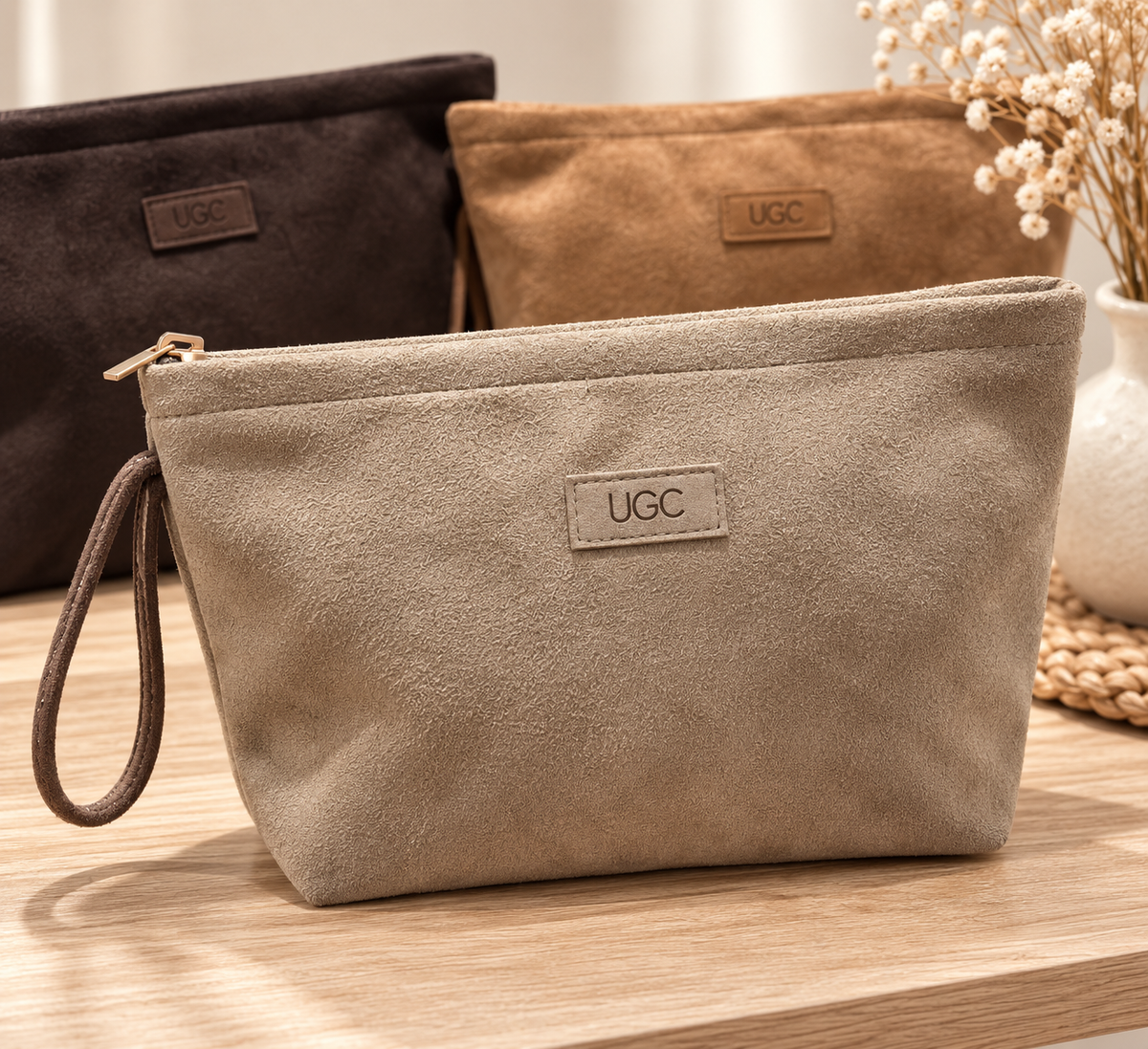 Bolso mano antelina UGC beige