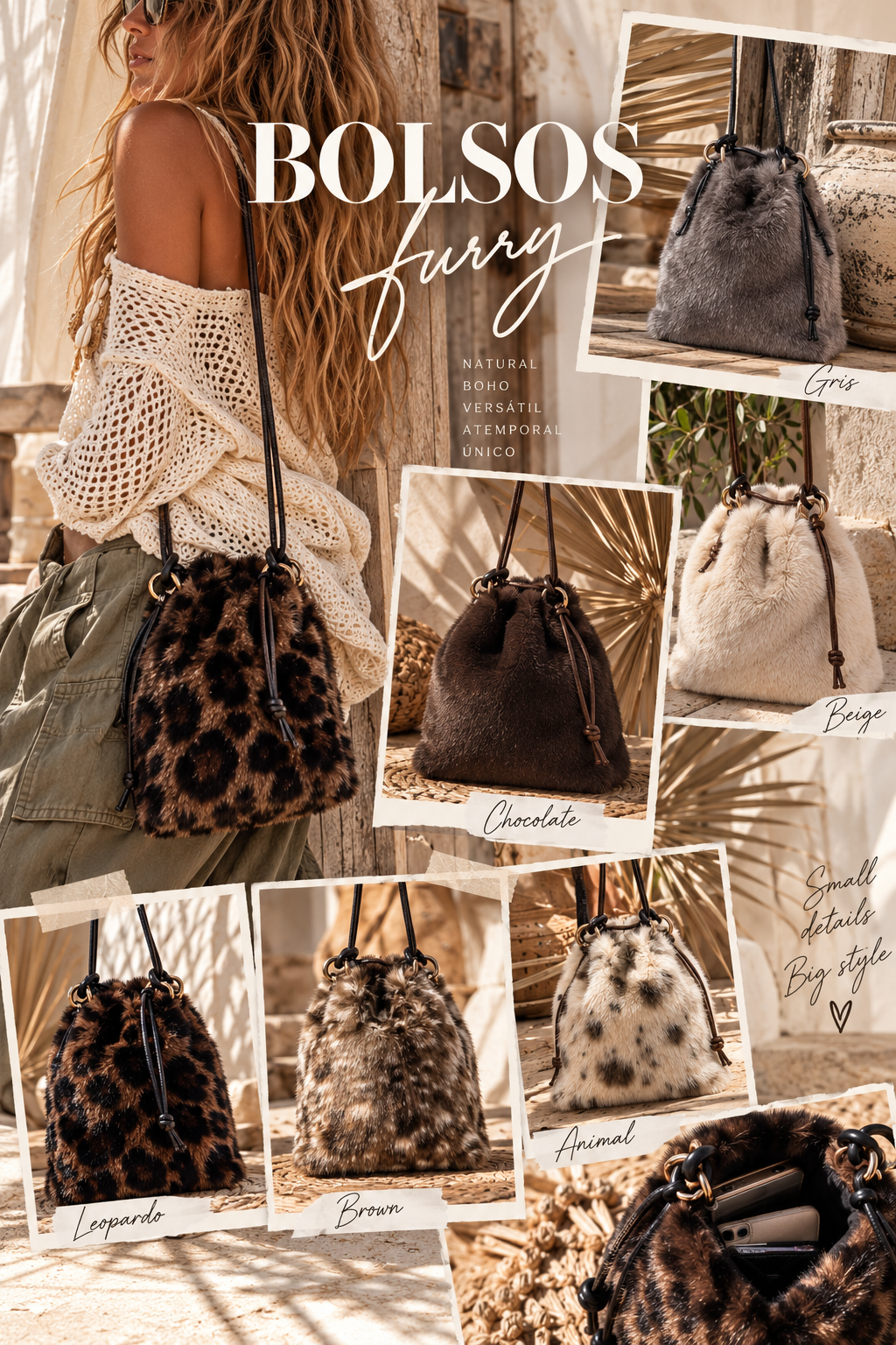 Bolso Furry pelo suave