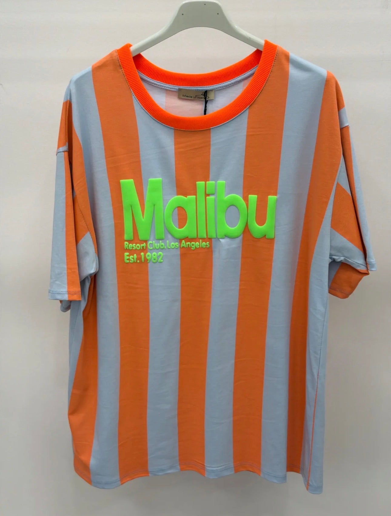 Camiseta Oversize Malibu Rayas Neon